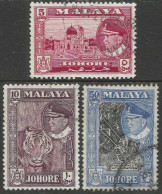 Johore (Malaysia). 1960 Sultan Sir Ismail. 5c, 10c, 50c Used. SG 158, 160, 162. M5096 - Johore