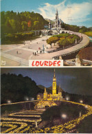 Lourdes Basilique Illuminée Pendant La Procession Aux Flambeaux - Lourdes