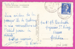 294244 / France - SerieLuxe GUADELPUPE Un Coucher De Soleil "Sunset" PC 1961 USED 20 Fr. Marianne Of Muller - 1955-1961 Maríanne De Muller