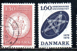 DANEMARK DANMARK DENMARK DANIMARCA 1979 UNIVERSITY OF COPENHAGEN COMPLETE SET SERIE COMPLETA USED USATO OBLITERE' - Usado