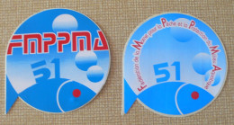 THEME PECHE : LOT DE 2 AUTOCOLLANTS FEDERATION PECHE 51 - MARNE - Stickers