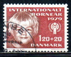 DANEMARK DANMARK DENMARK DANIMARCA 1979 INTERNATIONAL YEAR OF THE CHILD IYC 120 + 20o USED USATO OBLITERE' - Oblitérés