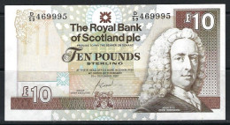 Royal Bank Of Scotland 20.12.2007 Banknote 10 Pounds P-353b Thomas De La Rue, London AUNC - 1 Pond