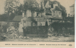 CPA Senlis Maisons Incendiées Par Les Allemands - Senlis