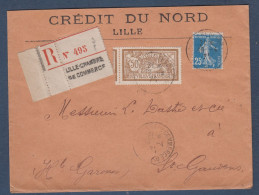 Enveloppe Recommandée De Lille - Cartas & Documentos