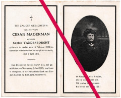Aalst 1850. Cesar Magerman Geboren Sophie Vanderborght. † Chillon, Zwitserland 06-06-1915. Sint-Jans-Molenbeek 1917 - Obituary Notices