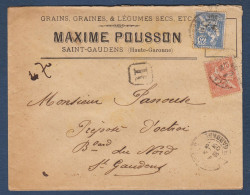 Enveloppe Recommandée De St Gaudens Avec Timbres Mouchon - 1877-1920: Semi Modern Period