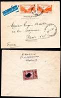 LIBAN Enveloppe Cover Letter Lettre Beyrouth Pour Paris 28 V 48 2 X N° 22 PA  + 1 Fiscal 30 Centième Surchargé Overprint - Líbano
