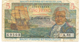 ST PIERRE ET MIQUELON P22 5 FRANCS  1950     FINE - Sonstige – Amerika