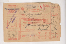 YUGOSLAVIA SKOPLJE 1925 Nice Parcel Card - Lettres & Documents