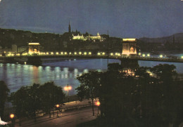 BUDAPEST, CHAIN BRIDGE, ARCHITECTURE, NIGHT, HUNGARY, POSTCARD - Ungarn