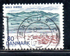 DANEMARK DANMARK DENMARK DANIMARCA 1979 LANDSCAPES NORTHEN JUTLAND MOLS BJERGE 80o USED USATO OBLITERE' - Gebraucht