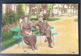 Carte  Photo Ancienne 1922 Colorisée Vichy Rose  Salomon  Elkaim Judaica Juif ( Ref Alb2 ) - Identifizierten Personen