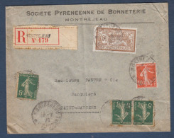 Haute Garonne - Enveloppe Recommandée De MONTREJEAU - 1877-1920: Semi-Moderne