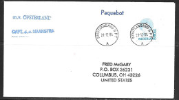 1994 Paquebot Cover, Netherlands Stamp Used In Kristiansand, Norway - Cartas & Documentos