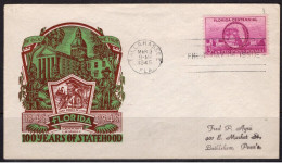 1945 Staehle First Day Cover - Florida Statehood - 1941-1950