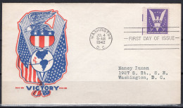 1942 Staehle First Day Cover - Win The War, Victory, Jul 4 - 1941-1950