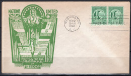 1942 Staehle First Day Cover - Let Freedom Ring For All - 1941-1950