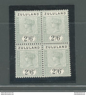 1894-96 Zululand - South Africa - Stanley Gibbons N. 26 - Blocco Di Quattro - 2 X MNH** - 2 X MLH* - Otros & Sin Clasificación