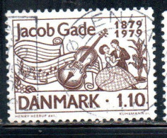 DANEMARK DANMARK DENMARK DANIMARCA 1979 JACOB GADE COMPOSER SCORE VIOLIN 1.10k USED USATO OBLITERE' - Used Stamps