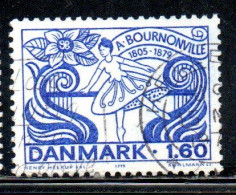 DANEMARK DANMARK DENMARK DANIMARCA 1979 AUGUST BOURNONVILLE BALLET MASTER BALLERINA 1.60k USED USATO OBLITERE' - Usati
