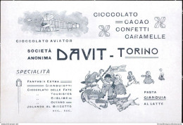Cm636 Cartolina Pubblicitaria Davit Torino Ciccolato Aviator - Altri & Non Classificati