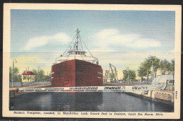 Michigan, Saulte Ste. Marie, MacArthur Locks, Freighter, Unused - Other & Unclassified