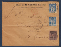 Haute Garonne - Enveloppe Recommandée De  AURIGNAC - 1877-1920: Semi-Moderne