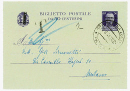 P3110 - ITALIA, RSI, BIGLIETTO POSTALE CAT. FILAGRANO B 35 , DA GRAVELLONA (29.5.1944) A MILANO, TASSATA E DETASSATA?? - Storia Postale