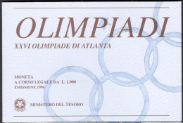 1996 Italia - 1000 Lire XXVI Olimpiadi Atlanta - FDC - 500 Lire