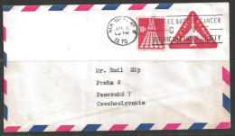 1970 10 Cents Runway Airmail On Airmail Envelope To Czechoslovakia (Apr 11) - Lettres & Documents