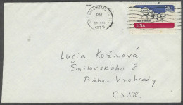 1975 26 Cents Mt. Rushmore Airmail, Washington DC (Jun 28) To Czechoslovakia - Cartas & Documentos