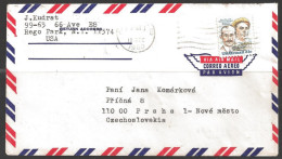 1980 31 Cents Wright Brothers To Czechoslovakia (Dec 18) - Brieven En Documenten