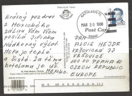 1998 (20 Mar) 40 Cents Chennault On Postcard Kathleen FL To Czech Republic - Brieven En Documenten