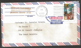 1994  (21 Oct) 50 Cents World Cup Soccer, Austin TX To Czech Republic - Briefe U. Dokumente