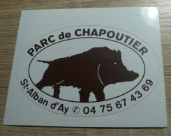THEME CHASSE / SANGLIER : AUTOCOLLANT PARC DE CHAPOUTIER - Stickers