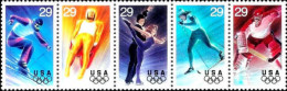 1994 29 Cents Winter Olympics, Strip Of 5, MNH - Unused Stamps