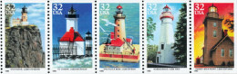 1995 32 Cents Lighthouses, Booklet Pane Of 5, MNH - Ongebruikt