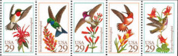 1992 29 Cents Hummingbirds, Booklet Pane Of 5, MNH - Nuovi