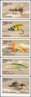 1991 29 Cents Fishing Flies, Booklet Pane Of 5, MNH - Nuovi