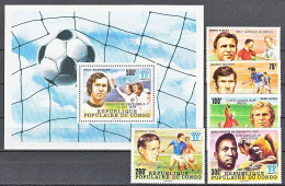 Football / Soccer / Fussball - WM 1978:  Congo  5 W + Bl **, Silber Aufdr. - 1978 – Argentine