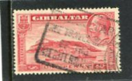 GIBRALTAR - 1931  1d  THE ROCK  PERF   13 1/2 X 14  FINE USED - Gibraltar