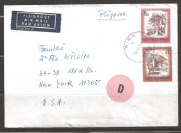 1977 Wien (5.7.77) To NY, 200 8S And 1S Stamps - Brieven En Documenten
