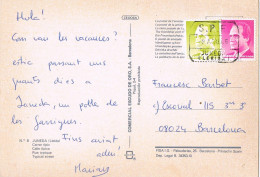 55167. Postal JUNEDA (Lerida) 1986. Fechgador S.P.E. Postal Especial. Calle Tipica De Juneda - Lettres & Documents