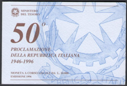 1996 Italia - 10.000 Lire, 50 Repubblica Italiana - FDC - 500 Lire