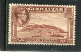 GIBRALTAR - 1938  1d  THE ROCK   PERF  13  MINT - Gibraltar