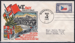 1945 Staehle Cover - World War II, VE Day, Prague Liberated, Washington, May 8 - Brieven En Documenten
