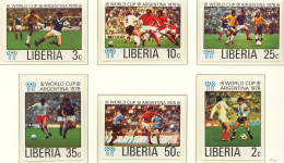 Football / Soccer / Fussball - WM 1978:  Liberia  6 W **, Imperf. - 1978 – Argentine