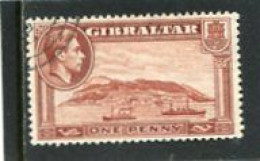 GIBRALTAR - 1938  1d  THE ROCK   PERF  13  FINE USED - Gibraltar