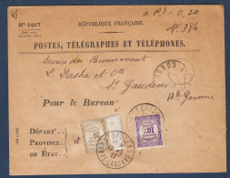 Haute Garonne - Enveloppe Recouvrements De St GAUDENS - 1859-1959 Cartas & Documentos